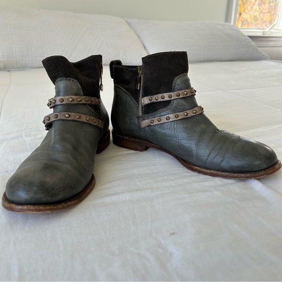 Alberto Fermani Suede and Keather Buckled Booties - Picture 3 of 12